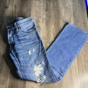 Hollister Blue Slim Straight Distressed Jeans